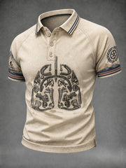 Men's Fun Bicycle Skull Three Buttons Shoulder Sleeve