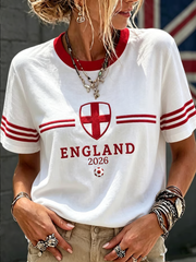 Women's UK Football Lover England Printed short-sleeved T-shirt
