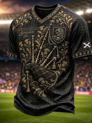 Men's Scotland Printed V-neck T-shirt