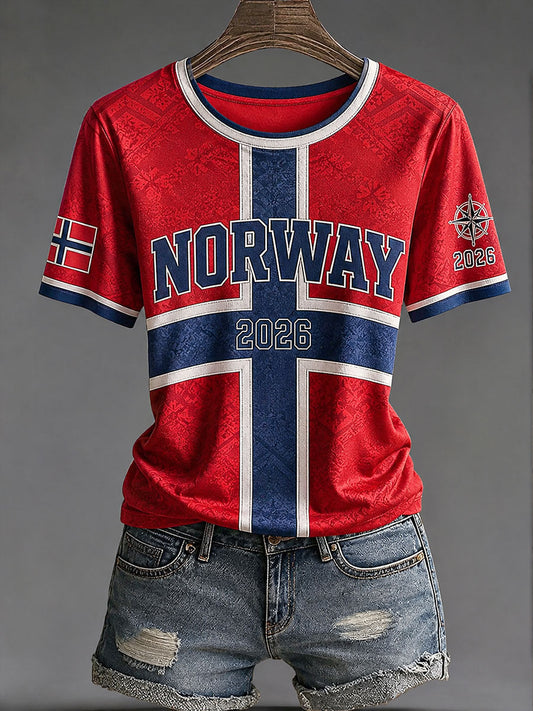 Women's Norway Football Casual Sport-Style T-Shirt