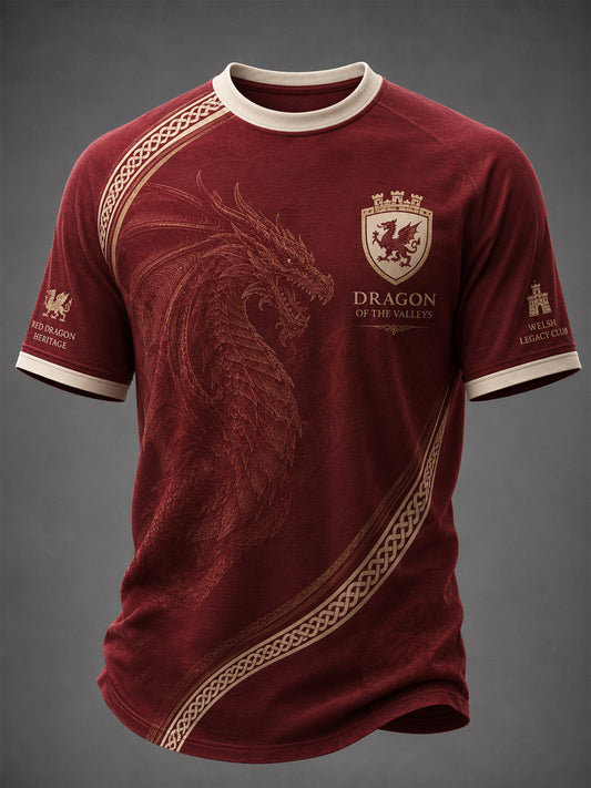 Men's Welsh Dragon Printed Casual Short Sleeves T-shirt