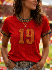 Women's Gift For Football Fans Print Casual Tee
