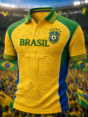 Men's Brazil Football Fan Gift Short Sleeve Top