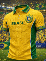 Men's Brazil Football Fan Gift Short Sleeve Top