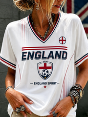 Women's UK Football Lover England Printed short-sleeved T-shirt