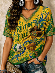 Women's Samba Football Short-sleeved T-shirt