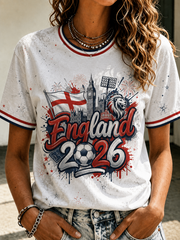 Women's UK Football Lover England Printed short-sleeved T-shirt