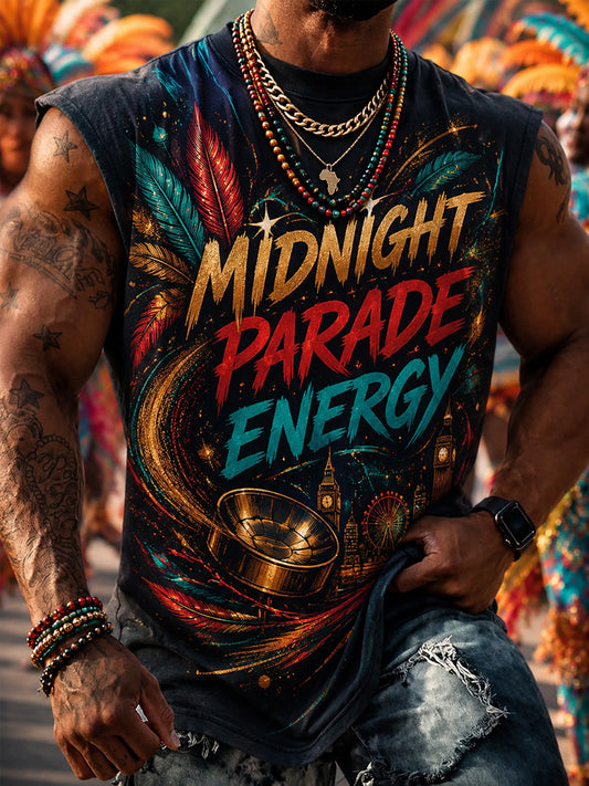 Men's Caribbean Carnival Print Casual Tank Top