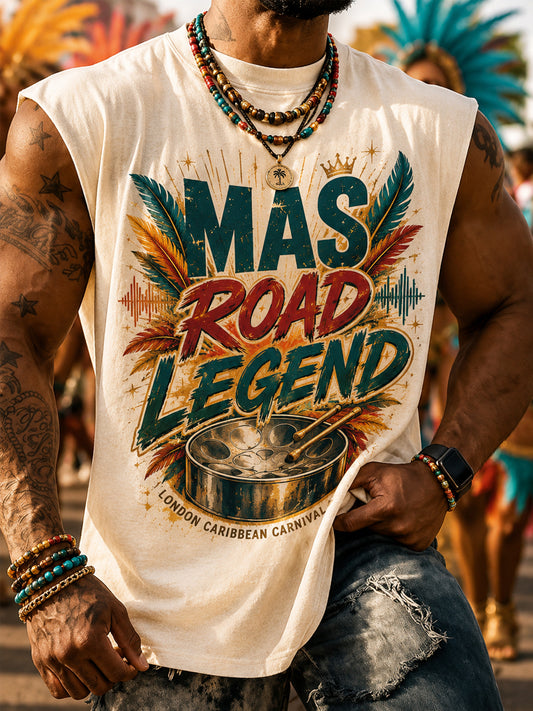 Men's Caribbean Carnival Print Casual Tank Top