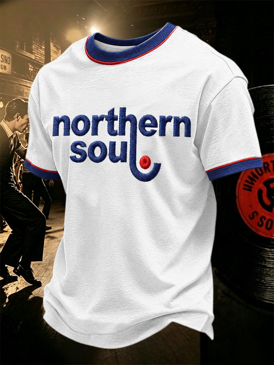 Men's Retro Northern Soul Print Casual Tee