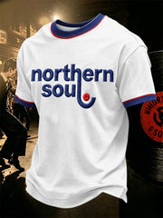 Men's Retro Northern Soul Print Casual Tee