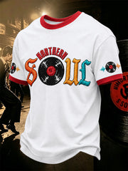 Men's Retro Northern Soul Print Casual Tee