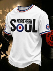 Men's Retro Northern Soul Print Casual Tee