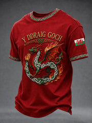 Men's Cymru Y Ddraig Goch Short Sleeves T-shirt