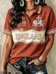 Women's England Printed polo T-shirt