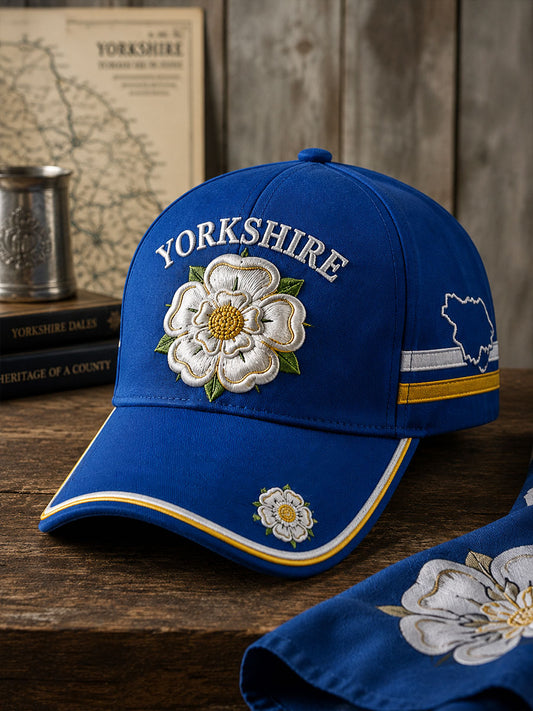 Unisex England Yorkshire Day White Roses Art Printed Hat