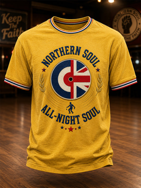 Men's Retro Northern Soul Print Casual Tee