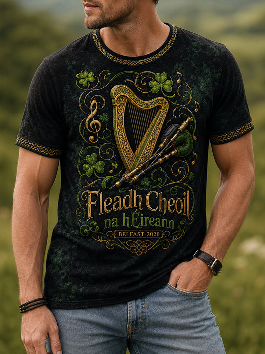 Men's Fleadh Cheoil na hÉireann Print Short Sleeves T-shirt