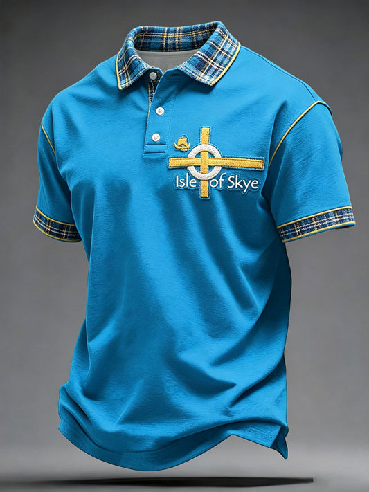 Men's Retro Isle of Skye Art Printed Casual Tops
