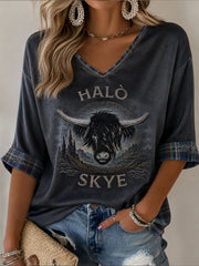Women's Retro Isle of Skye Art Printed T-Shirt