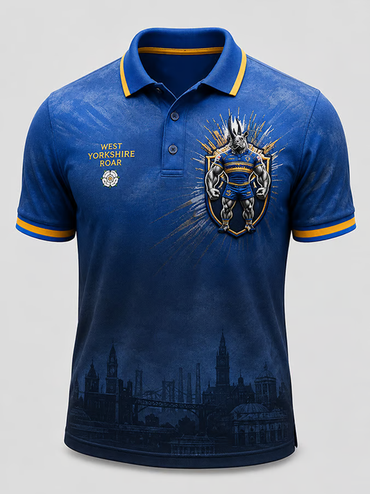 Men's UK rugby lover rhino Printed polo shirt