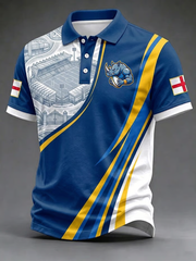 Men's UK rugby lover rhino Printed polo shirt