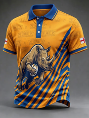Men's UK rugby lover rhino Printed polo shirt