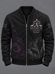 Men's Remembering The Animals Of War Zip-Up Jacket