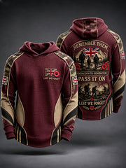 Men's REMEMBER THEM GENERATION TO GENERATION PASS IT ON LEST WE FORGET Waffle Hoodie