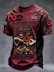Men's Remembrance Day Lest We Forget  short sleeve t-shirt