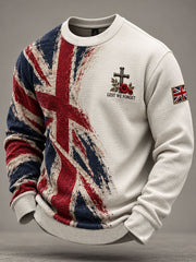 Men's Lest We Forget Print Waffle Sweatshirt