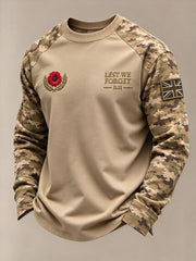 Men's Lest We Forget Print Crew Neck Sweatshirt